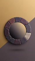 Round Plum Slate Wall Mirror