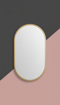 Ellipse Brushed Gold Wall Mirror