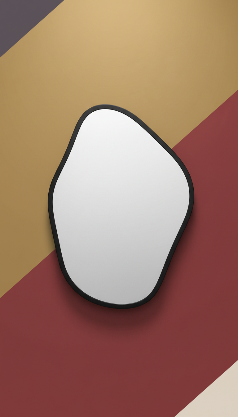 Asymmetric Blackened Steel Wall Mirror
